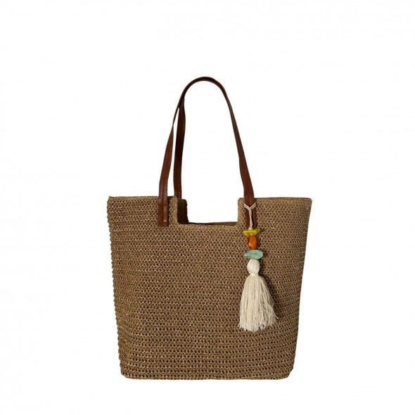 Bolso De Hombro Rafia 